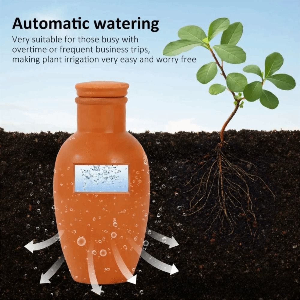 Self Watering Insert - 4 Stück Terrakotta-Material Automatische Selbstbewässerungsspieße Gleichmäßige